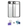 MARSİLYAN™- iPhone 17 Air Kılıf Vadi Minimal - Siyah 3D Antistatik Seramik Nano Ekran Koruyucu + Bilvis Titan Kamera Lens - SH