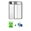 MARSİLYAN™- iPhone 17 Air Kılıf Vadi Minimal - Siyah 3D Antistatik Seramik Nano Ekran Koruyucu + Raze Metal Kamera Lens - SH