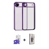 MARSİLYAN™- iPhone 17 Air Kılıf Vadi Minimal - Siyah Bilvis 3D Cam Ekran Koruyucu + Bilvis Titan Kamera Lens - SH