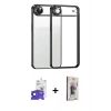 MARSİLYAN™- iPhone 17 Air Kılıf Vadi Minimal - Siyah Bilvis 3D Cam Ekran Koruyucu + Bilvis Titan Kamera Lens - SH