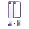 MARSİLYAN™- iPhone 17 Air Kılıf Vadi Minimal - Siyah Bilvis 3D Cam Ekran Koruyucu + Bilvis Titan Kamera Lens - SH