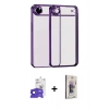 MARSİLYAN™- iPhone 17 Air Kılıf Vadi Minimal - Siyah Bilvis 3D Cam Ekran Koruyucu + Bilvis Titan Kamera Lens - LT