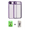 MARSİLYAN™- iPhone 17 Air Kılıf Vadi Minimal - Siyah Bilvis 3D Cam Ekran Koruyucu + Raze Metal Kamera Lens - SH