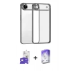 MARSİLYAN™- iPhone 17 Air Kılıf Vadi Minimal - Siyah Bilvis 5in1 3D Magic Cam Ekran Koruyucu + Gümüş Bilvis Titan Kamera Lens