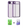 MARSİLYAN™- iPhone 17 Air Kılıf Vadi Minimal - Siyah Bilvis 5in1 5D Magic Hayalet Cam Ekran Koruyucu + Raze Metal Kamera Lens - GD