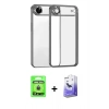 MARSİLYAN™- iPhone 17 Air Kılıf Vadi Minimal - Siyah Bilvis 5in1 5D Magic Hayalet Cam Ekran Koruyucu + Raze Metal Kamera Lens - GD