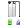 MARSİLYAN™- iPhone 17 Air Kılıf Vadi Minimal - Siyah Bilvis 5in1 5D Magic Hayalet Cam Ekran Koruyucu + Raze Metal Kamera Lens - GS