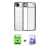 MARSİLYAN™- iPhone 17 Air Kılıf Vadi Minimal - Siyah Bilvis 5in1 5D Magic Hayalet Cam Ekran Koruyucu + Raze Metal Kamera Lens - GS