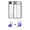 MARSİLYAN™- iPhone 17 Air Kılıf Vadi Minimal - Siyah Bilvis 5in1 5D Magic Hayalet Cam Ekran Koruyucu + Bilvis Titan Kamera Lens - SH