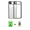 MARSİLYAN™- iPhone 17 Air Kılıf Vadi Minimal - Siyah Joko Magic 5D Hayalet Cam + Raze Metal Kamera Lens - SH
