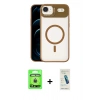 MARSİLYAN™- iPhone 17 Air Kılıf Yadigar Asil Koleksiyonu - Şeffaf Pasifik Cam Ekran Koruyucu + Raze Metal Kamera Lens - GD