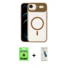 MARSİLYAN™- iPhone 17 Air Kılıf Yadigar Asil Koleksiyonu - Şeffaf Pasifik Cam Ekran Koruyucu + Raze Metal Kamera Lens - SH