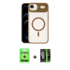 MARSİLYAN™- iPhone 17 Air Kılıf Yadigar Asil Koleksiyonu - Siyah 360 Mat Full Body Arka Koruyucu + Raze Metal Kamera Lens - GS