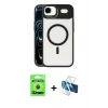 MARSİLYAN™- iPhone 17 Air Kılıf Yadigar Asil Koleksiyonu - Siyah 3D Antistatik Cam Ekran Koruyucu + Raze Metal Kamera Lens - MI