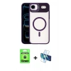 MARSİLYAN™- iPhone 17 Air Kılıf Yadigar Asil Koleksiyonu - Siyah 3D Antistatik Cam Ekran Koruyucu + Raze Metal Kamera Lens - MI