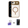 MARSİLYAN™- iPhone 17 Air Kılıf Yadigar Asil Koleksiyonu - Siyah 3D Antistatik Hayalet Cam Ekran Koruyucu + Bilvis Titan Kamera Lens - GD