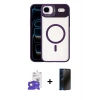 MARSİLYAN™- iPhone 17 Air Kılıf Yadigar Asil Koleksiyonu - Siyah 3D Antistatik Hayalet Cam Ekran Koruyucu + Bilvis Titan Kamera Lens - GD