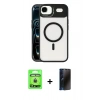MARSİLYAN™- iPhone 17 Air Kılıf Yadigar Asil Koleksiyonu - Siyah 3D Antistatik Hayalet Cam Ekran Koruyucu + Raze Metal Kamera Lens - GD