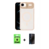MARSİLYAN™- iPhone 17 Air Kılıf Yadigar Asil Koleksiyonu - Siyah 3D Antistatik Hayalet Cam Ekran Koruyucu + Raze Metal Kamera Lens - SH