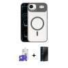 MARSİLYAN™- iPhone 17 Air Kılıf Yadigar Asil Koleksiyonu - Siyah 3D Antistatik Hayalet Cam Ekran Koruyucu + Bilvis Titan Kamera Lens - GD