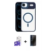 MARSİLYAN™- iPhone 17 Air Kılıf Yadigar Asil Koleksiyonu - Siyah 3D Antistatik Hayalet Cam Ekran Koruyucu + Bilvis Titan Kamera Lens - GD