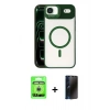 MARSİLYAN™- iPhone 17 Air Kılıf Yadigar Asil Koleksiyonu - Siyah 3D Antistatik Hayalet Cam Ekran Koruyucu + Raze Metal Kamera Lens - GS