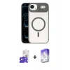 MARSİLYAN™- iPhone 17 Air Kılıf Yadigar Asil Koleksiyonu - Siyah Bilvis 5in1 3D Magic Cam Ekran Koruyucu + Bilvis Titan Kamera Lens - LT