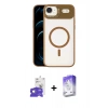 MARSİLYAN™- iPhone 17 Air Kılıf Yadigar Asil Koleksiyonu - Siyah Bilvis 5in1 3D Magic Cam Ekran Koruyucu + Bilvis Titan Kamera Lens - GD
