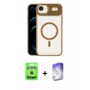 MARSİLYAN™- iPhone 17 Air Kılıf Yadigar Asil Koleksiyonu - Siyah Bilvis 5in1 3D Magic Cam Ekran Koruyucu + Raze Metal Kamera Lens - GD