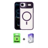 MARSİLYAN™- iPhone 17 Air Kılıf Yadigar Asil Koleksiyonu - Siyah Bilvis 5in1 3D Magic Cam Ekran Koruyucu + Raze Metal Kamera Lens - GS