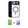 MARSİLYAN™- iPhone 17 Air Kılıf Yadigar Asil Koleksiyonu - Siyah Bilvis 5in1 5D Magic Hayalet Cam Ekran Koruyucu + Raze Metal Kamera Lens - GD