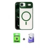 MARSİLYAN™- iPhone 17 Air Kılıf Yadigar Asil Koleksiyonu - Siyah Bilvis 5in1 5D Magic Hayalet Cam Ekran Koruyucu + Mavi Raze Metal Kamera Lens