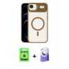 MARSİLYAN™- iPhone 17 Air Kılıf Yadigar Asil Koleksiyonu - Siyah Bilvis 5in1 5D Magic Hayalet Cam Ekran Koruyucu + Raze Metal Kamera Lens - GD