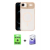MARSİLYAN™- iPhone 17 Air Kılıf Yadigar Asil Koleksiyonu - Siyah Bilvis 5in1 5D Magic Hayalet Cam Ekran Koruyucu + Mavi Raze Metal Kamera Lens