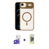 MARSİLYAN™- iPhone 17 Air Kılıf Yadigar Asil Koleksiyonu - Siyah Joko Magic 5D Hayalet Cam + Lacivert Bilvis Titan Kamera Lens