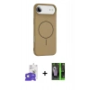 MARSİLYAN™- iPhone 17 Air Kılıf Yankı Form Serisi - Siyah 360 Mat Full Body Arka Koruyucu + Bilvis Titan Kamera Lens - GD