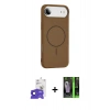 MARSİLYAN™- iPhone 17 Air Kılıf Yankı Form Serisi - Siyah 360 Mat Full Body Arka Koruyucu + Bilvis Titan Kamera Lens - LT