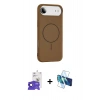 MARSİLYAN™- iPhone 17 Air Kılıf Yankı Form Serisi - Siyah 3D Antistatik Cam Ekran Koruyucu + Bilvis Titan Kamera Lens - SH