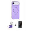 MARSİLYAN™- iPhone 17 Air Kılıf Yankı Form Serisi - Siyah 3D Antistatik Hayalet Cam Ekran Koruyucu + Bilvis Titan Kamera Lens - LT