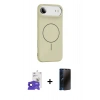 MARSİLYAN™- iPhone 17 Air Kılıf Yankı Form Serisi - Siyah 3D Antistatik Hayalet Cam Ekran Koruyucu + Bilvis Titan Kamera Lens - LT