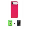 MARSİLYAN™- iPhone 17 Air Kılıf Yankı Form Serisi - Siyah 3D Antistatik Hayalet Cam Ekran Koruyucu + Raze Metal Kamera Lens - GS