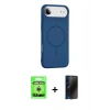 MARSİLYAN™- iPhone 17 Air Kılıf Yankı Form Serisi - Siyah 3D Antistatik Hayalet Cam Ekran Koruyucu + Raze Metal Kamera Lens - GS
