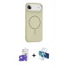 MARSİLYAN™- iPhone 17 Air Kılıf Yankı Form Serisi - Siyah 3D Antistatik Seramik Nano Ekran Koruyucu + Bilvis Titan Kamera Lens - GD