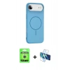 MARSİLYAN™- iPhone 17 Air Kılıf Yankı Form Serisi - Siyah 3D Antistatik Seramik Nano Ekran Koruyucu + Raze Metal Kamera Lens - GS
