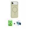 MARSİLYAN™- iPhone 17 Air Kılıf Yankı Form Serisi - Siyah 3D Antistatik Seramik Nano Ekran Koruyucu + Raze Metal Kamera Lens - GS