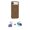 MARSİLYAN™- iPhone 17 Air Kılıf Yankı Form Serisi - Siyah 3D Antistatik Seramik Nano Ekran Koruyucu + Bilvis Titan Kamera Lens - GS