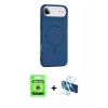 MARSİLYAN™- iPhone 17 Air Kılıf Yankı Form Serisi - Siyah 3D Antistatik Seramik Nano Ekran Koruyucu + Raze Metal Kamera Lens - GS