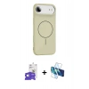 MARSİLYAN™- iPhone 17 Air Kılıf Yankı Form Serisi - Siyah 3D Antistatik Seramik Nano Ekran Koruyucu + Bilvis Titan Kamera Lens - GS