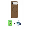 MARSİLYAN™- iPhone 17 Air Kılıf Yankı Form Serisi - Siyah 3D Antistatik Seramik Nano Ekran Koruyucu + Raze Metal Kamera Lens - SH