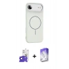 MARSİLYAN™- iPhone 17 Air Kılıf Yankı Form Serisi - Siyah Bilvis 5in1 3D Magic Cam Ekran Koruyucu + Bilvis Titan Kamera Lens - SH